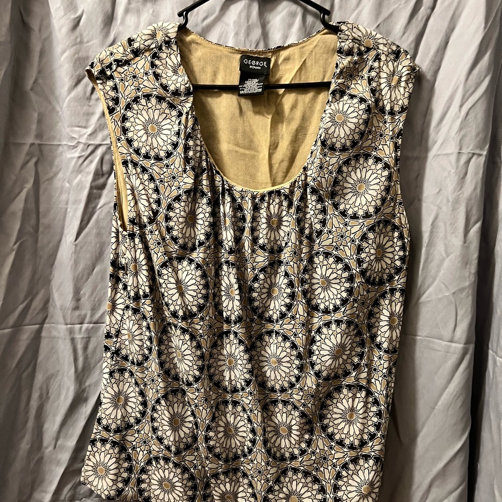 George Women's Patterned Blouse - Black and Cream